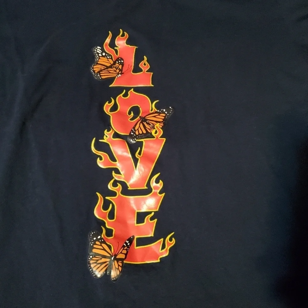 SHEIN love butterfly flame tee